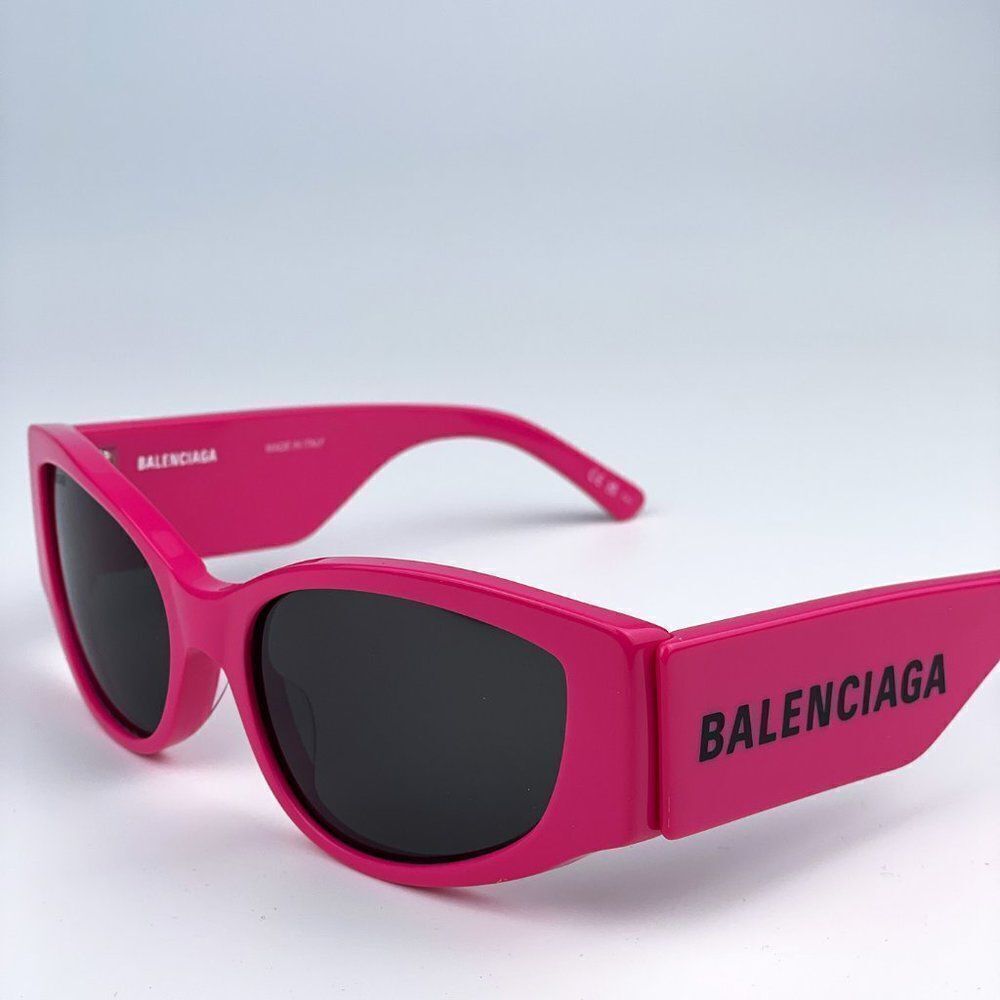 SALE! NEW Balenciaga BB0258S 004 Pink Fuchsia Grey Oval Women Sunglasses BARBIE - Picture 5 of 10